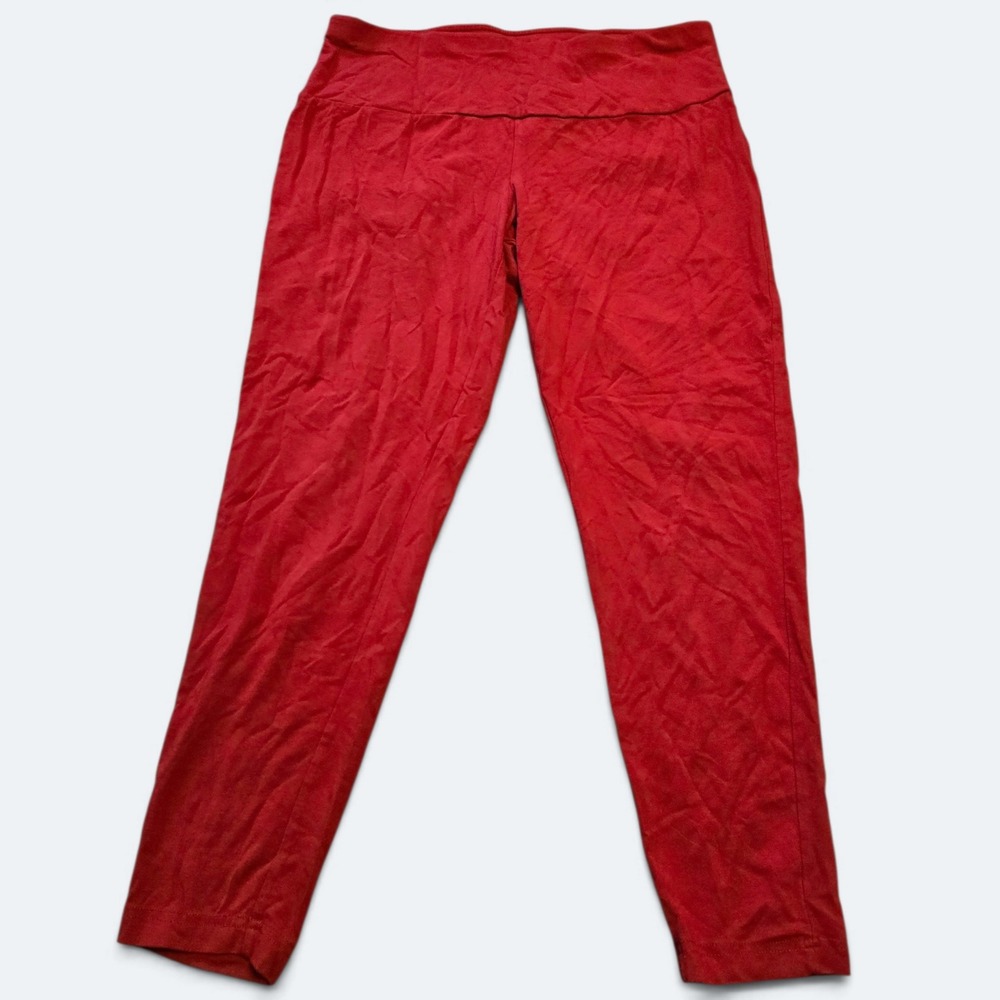 Terra & Sky Red High Rise Leggings Plus Size 1X 16W-18W